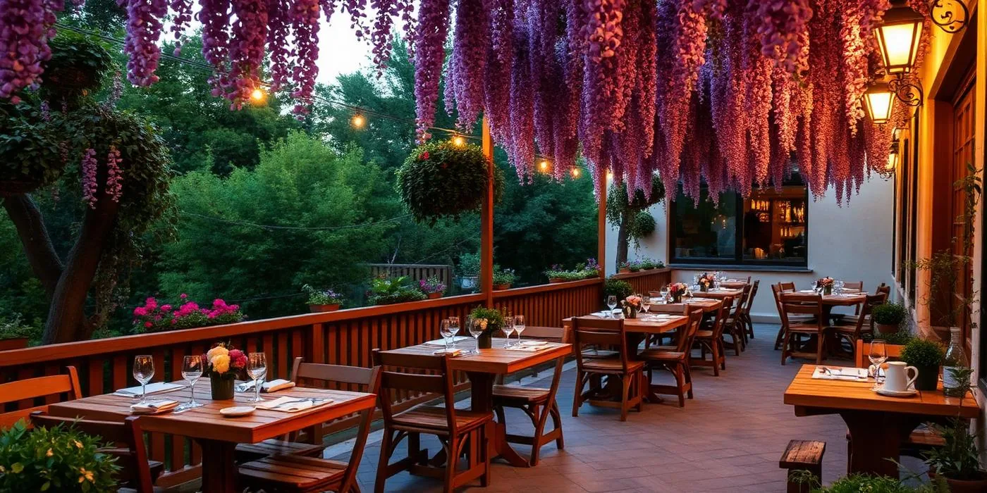 Table dressée d'un restaurant ardéchois avec spécialités locales